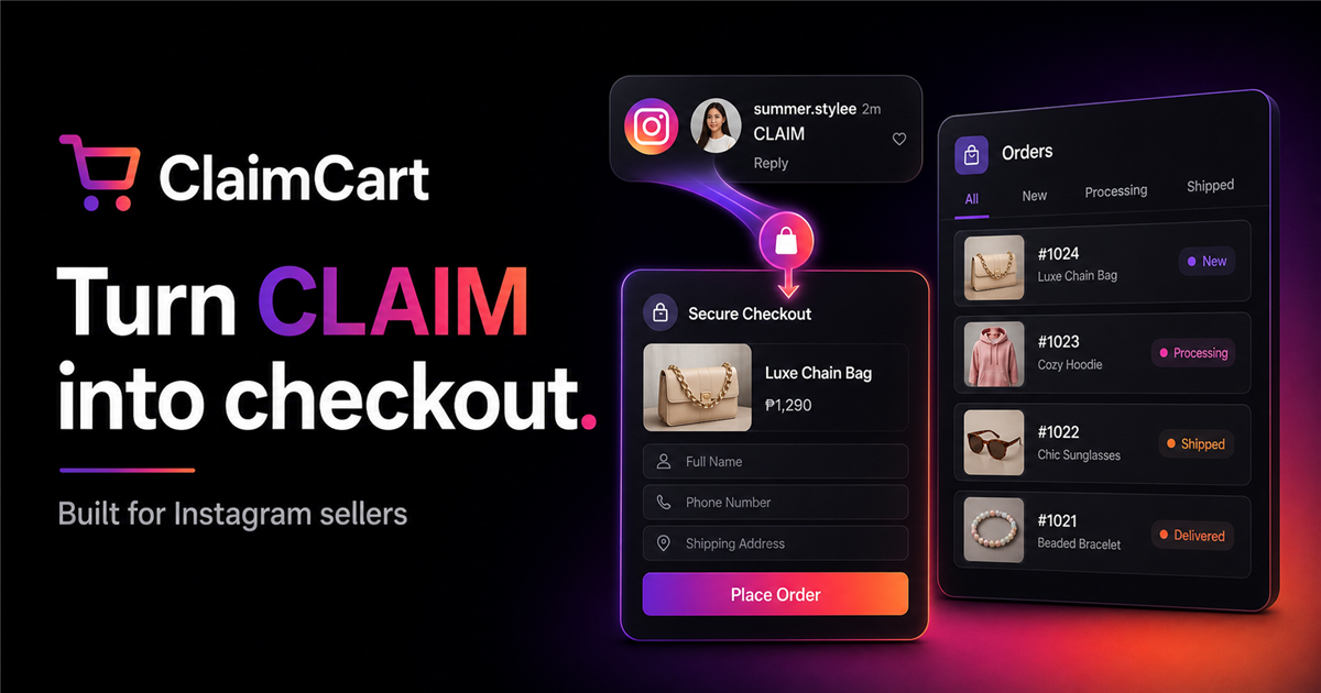 I built ClaimCart: A comment-to-checkout tool for Instagram sellers to stop overselling and drop the